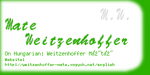 mate weitzenhoffer business card